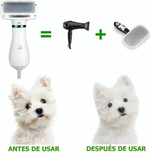 Cepillo Secador 2 en 1 para Mascotas